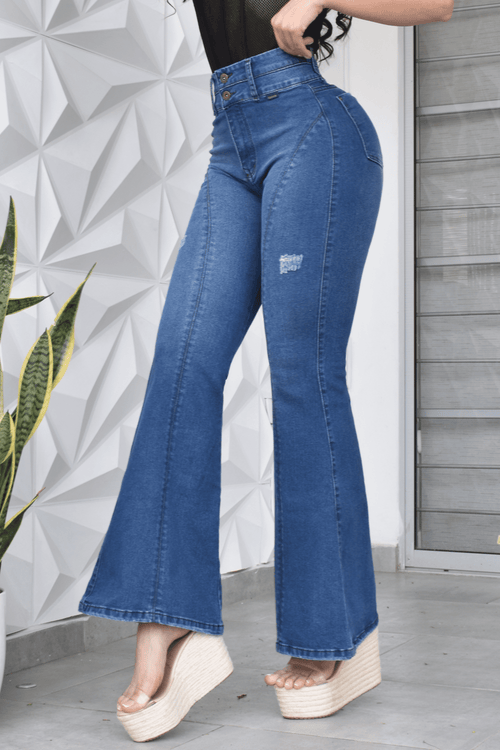 JEANS BOTA ANCHA PUSH UP REF. CV-40945 SALE