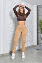 PANTALON JOGGER CARGO MANTECADO REF. BK-40172