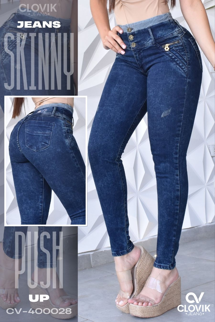 JEANS SKINNY PUSH UP REF. CV-400028