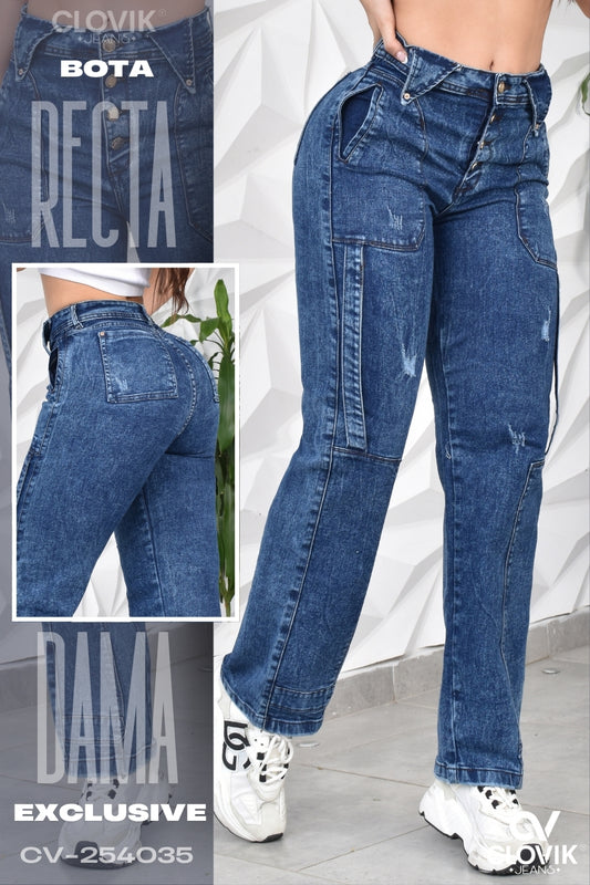 JEANS BOTA RECTA HORMA PERFECTA REF. CV-254035