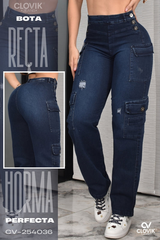 JEANS BOTA RECTA HORMA PERFECTA REF. CV-254036