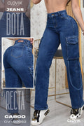 JEANS BOTA RECTA CARGO REF. CV-40982