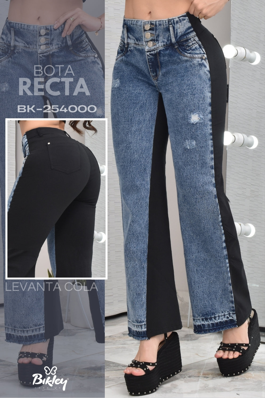 PANTALON BOTA RECTA BICOLOR REF. BK-254000