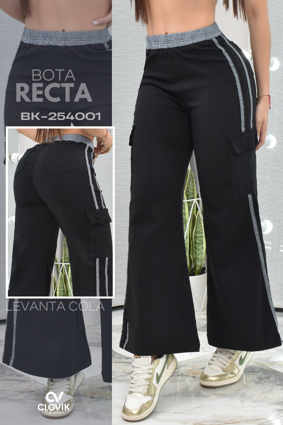 PANTALON SPORT BOTA RECTA CARGO REF. BK-254001