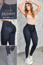 JEANS SKINNY CARGO CON CRISTALES UP REF. BK- 254010