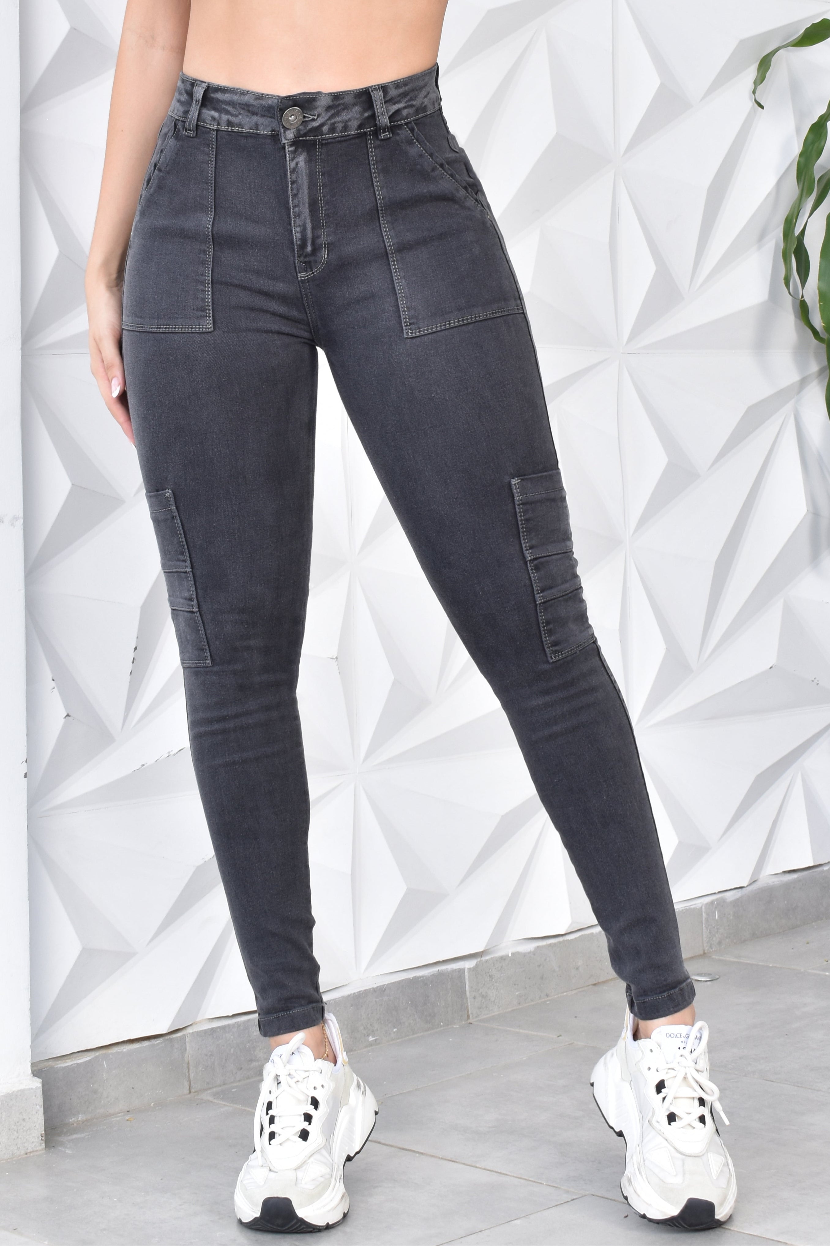 JEANS SKINNY CARGO PUSH UP REF. CV-254052