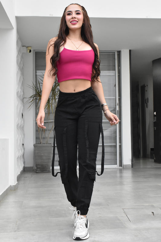 PANTALON JOGGER CARGO NEGRO BIKLEY REF. BK-254002