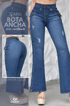 JEANS BOTA ANCHA PUSH UP REF. CV-40949
