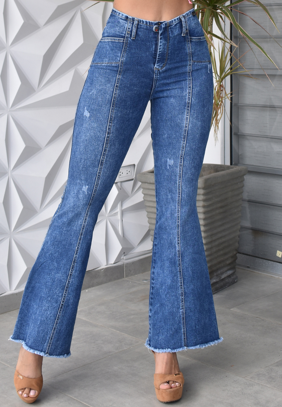JEANS BOTA ANCHA PUSH UP REF. CV-40871