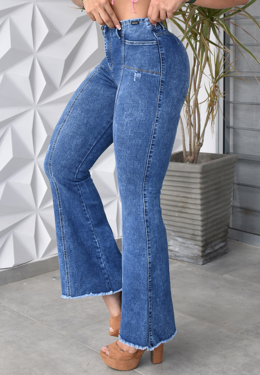 JEANS BOTA ANCHA PUSH UP REF. CV-40871